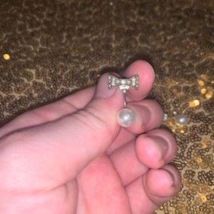 Pearl and Bow Earrings